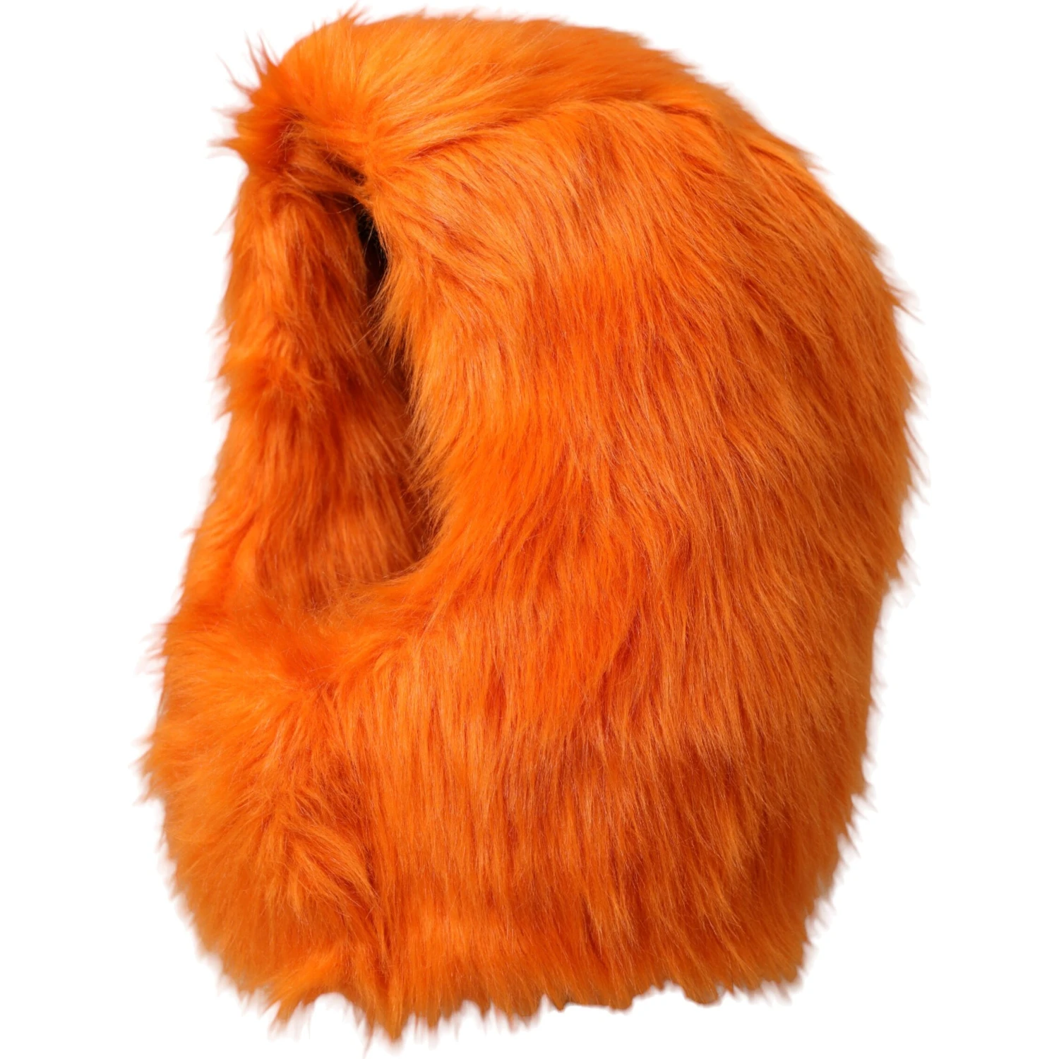 Orange Faux Fur Whole Head Wrap Hat
