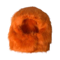 Orange Faux Fur Whole Head Wrap Hat