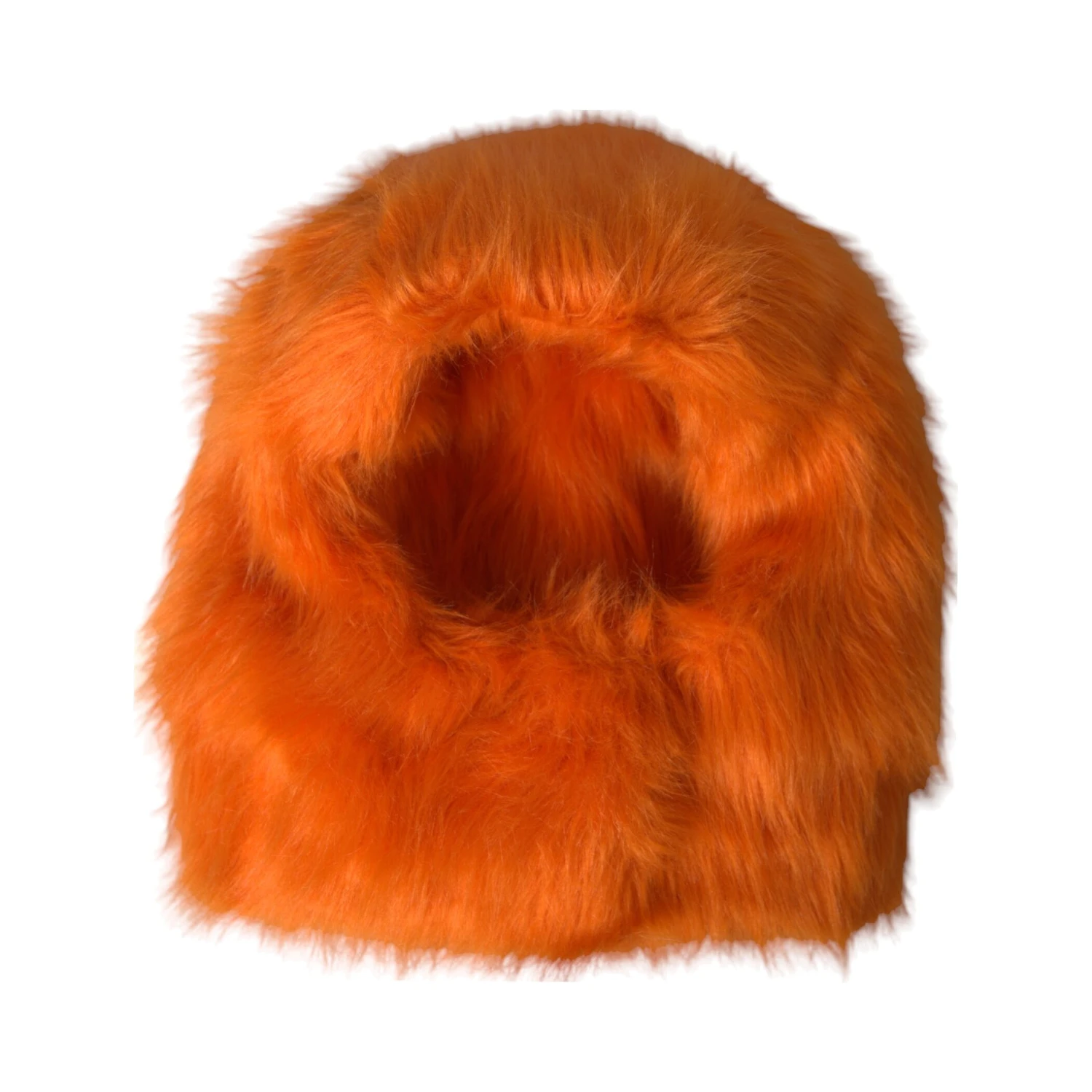 Orange Faux Fur Whole Head Wrap Hat
