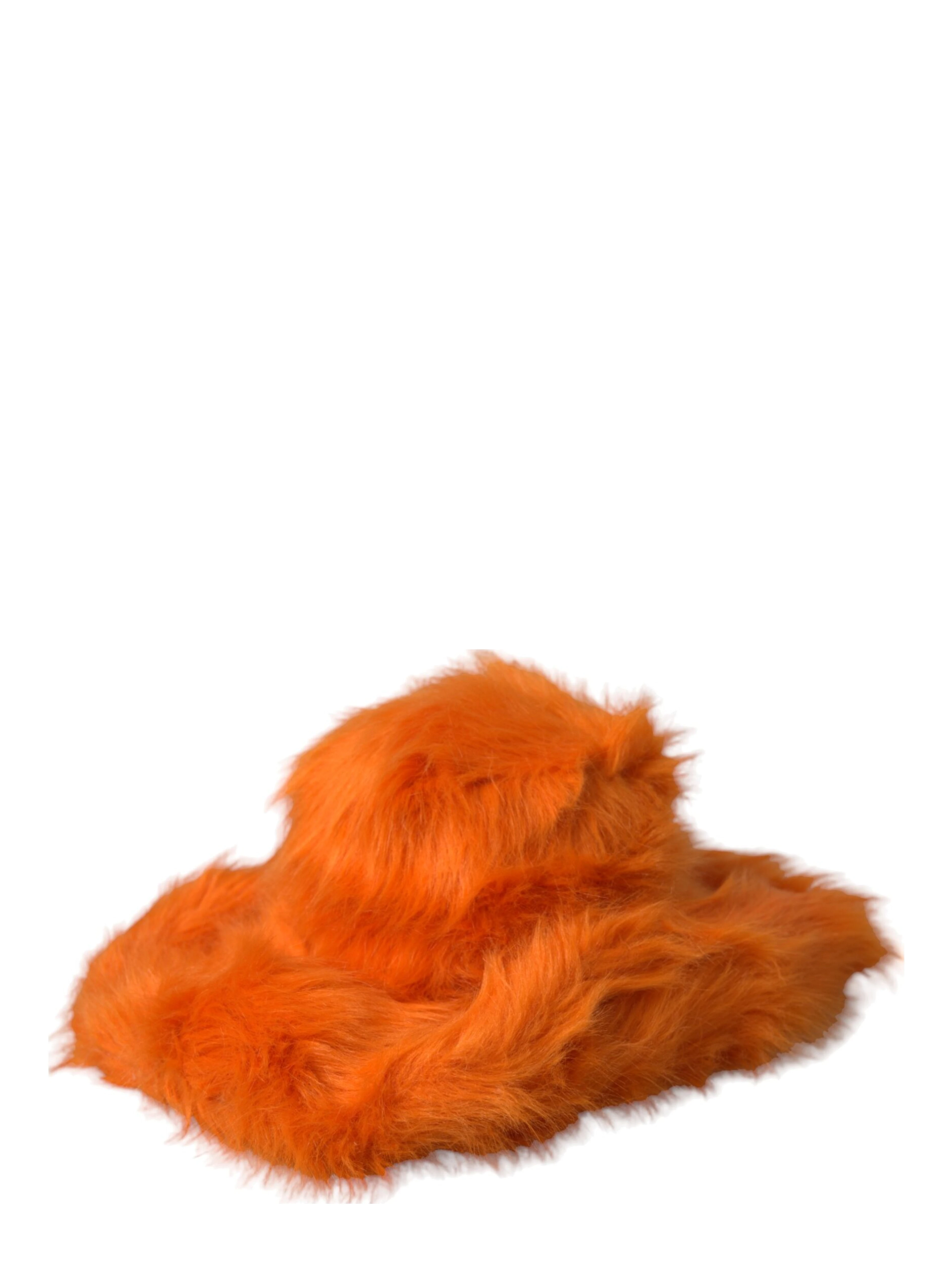 Orange Faux Fur Polyester Fedora Hat