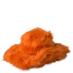 Orange Faux Fur Polyester Fedora Hat