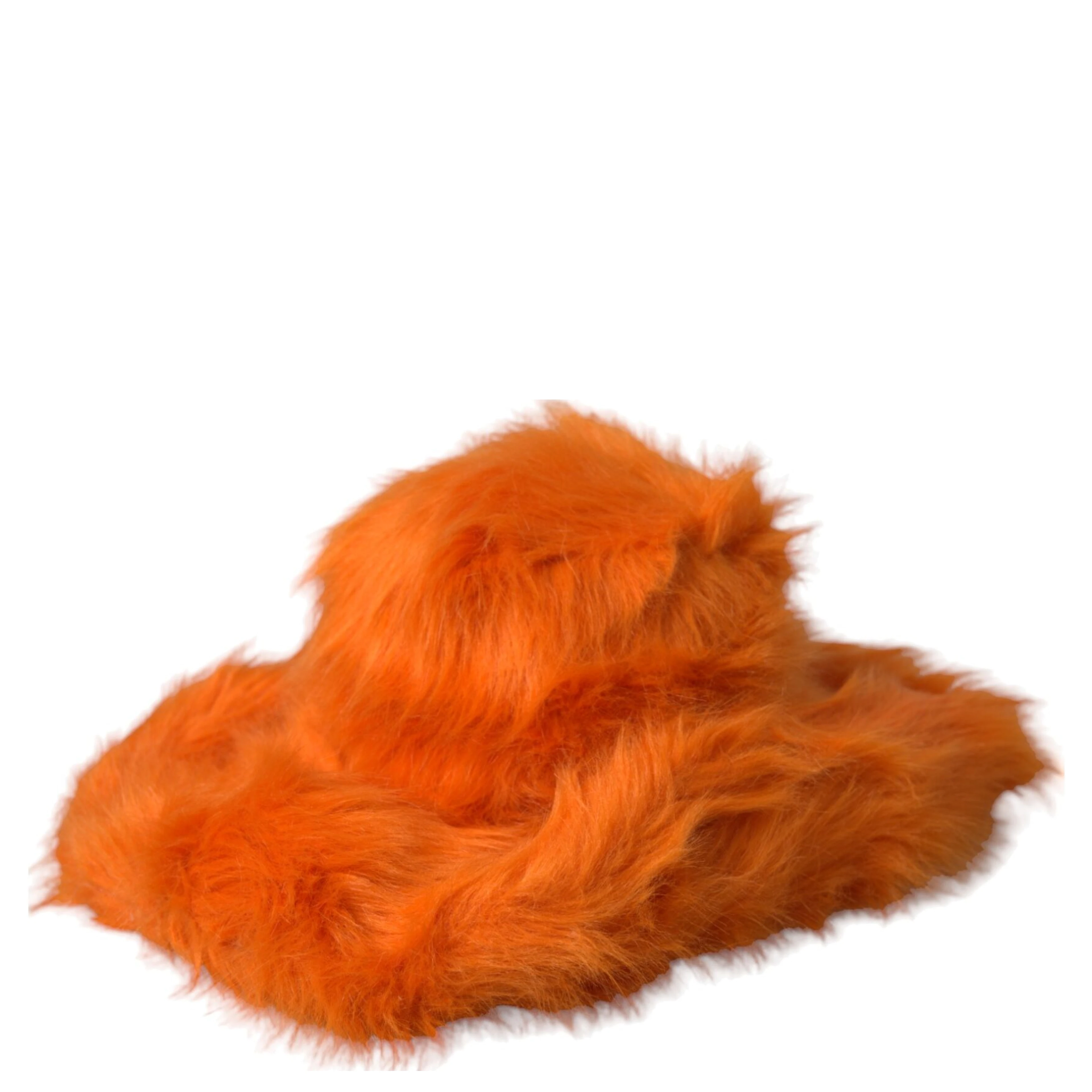 Orange Faux Fur Polyester Fedora Hat
