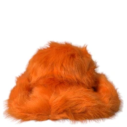 Orange Faux Fur Polyester Fedora Hat