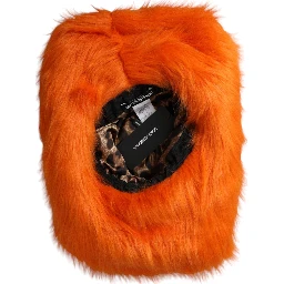 Orange Faux Fur Polyester Fedora Hat