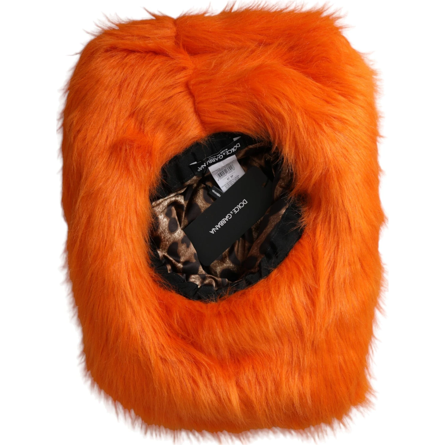 Orange Faux Fur Polyester Fedora Hat