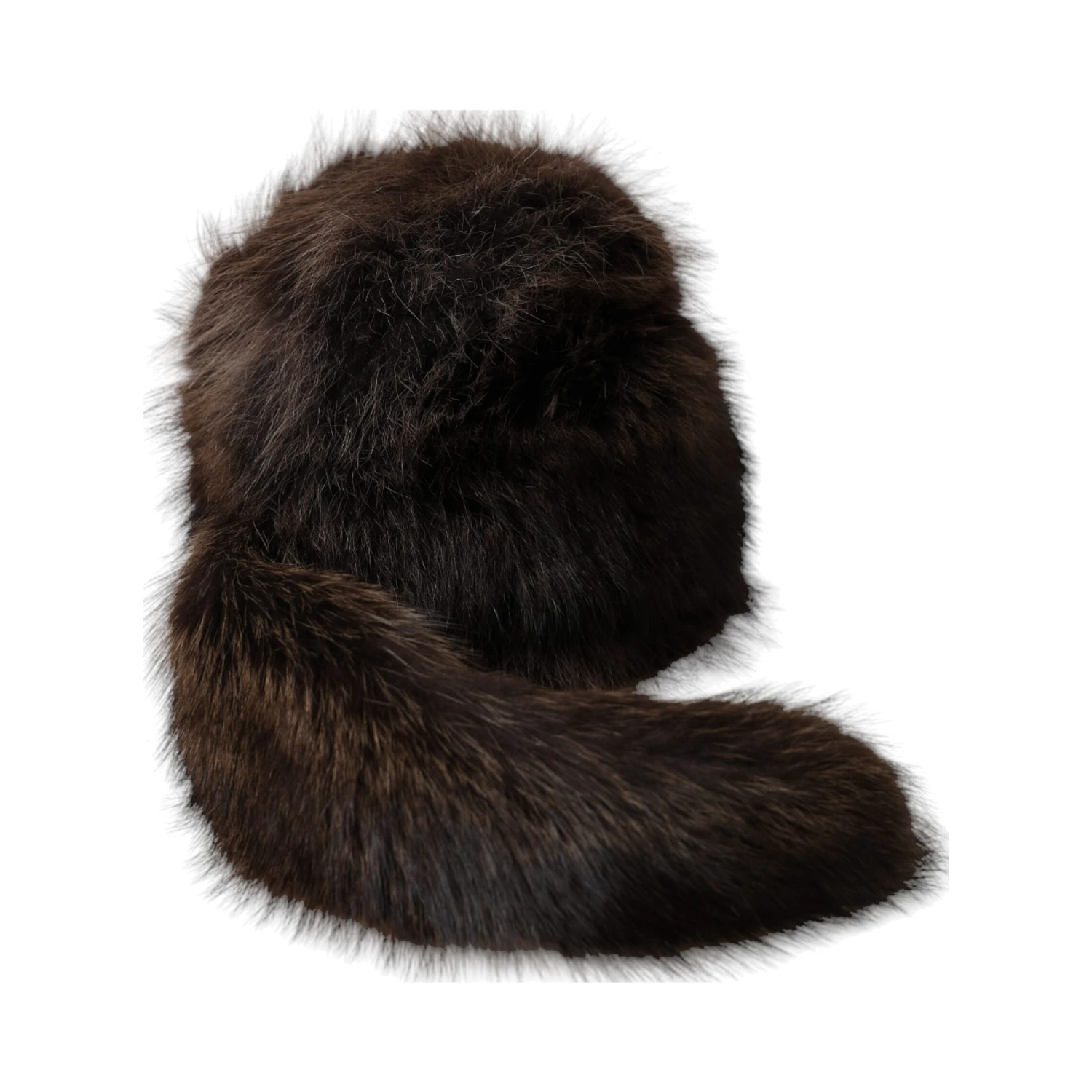 Women Brown Raccoon Fur Bucket Hat