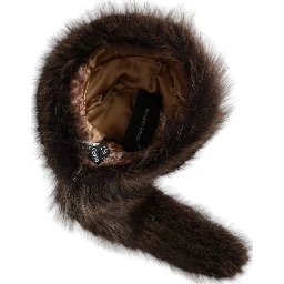 Women Brown Raccoon Fur Bucket Hat