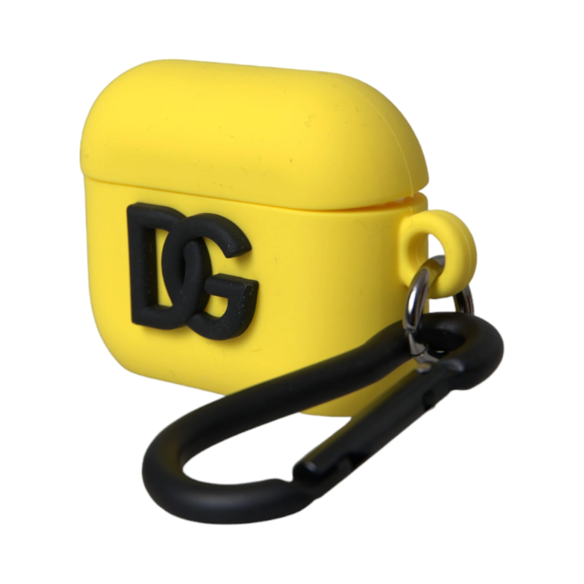 Yellow Silicone Logo Embossed Airpods Case