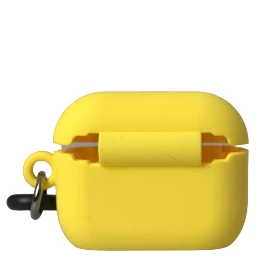 Yellow Silicone Logo Embossed Airpods Case