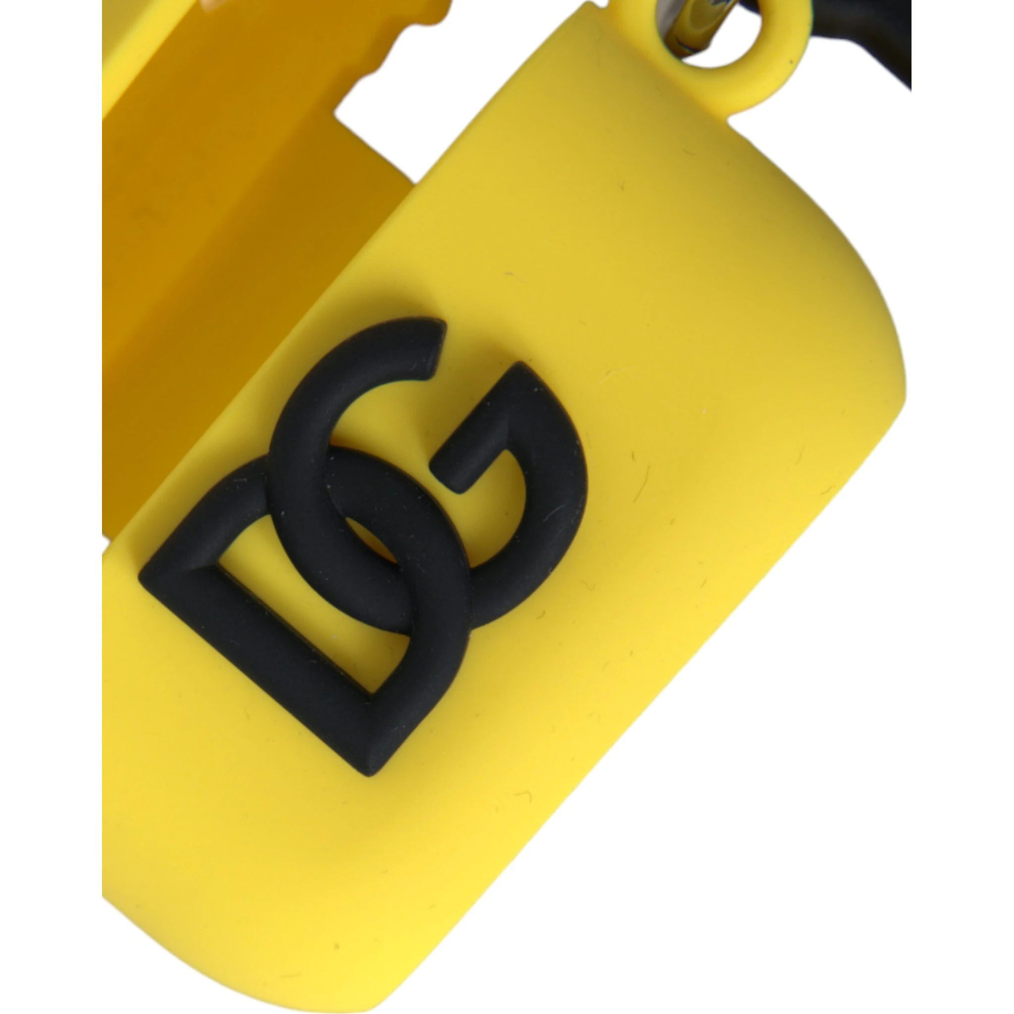 Yellow Silicone Logo Embossed Airpods Case