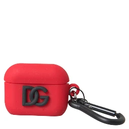 Red Silicone Rubber Logo Embossed Airpods Case