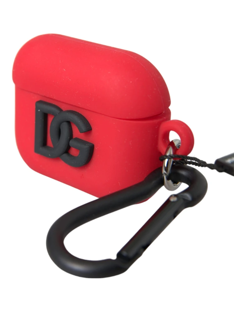 Red Silicone Rubber Logo Embossed Airpods Case alternative