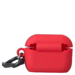 Red Silicone Rubber Logo Embossed Airpods Case
