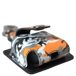 Multicolor Camouflage Print Leather Metal Airpods Case