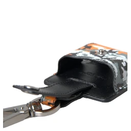 Multicolor Camouflage Print Leather Metal Airpods Case