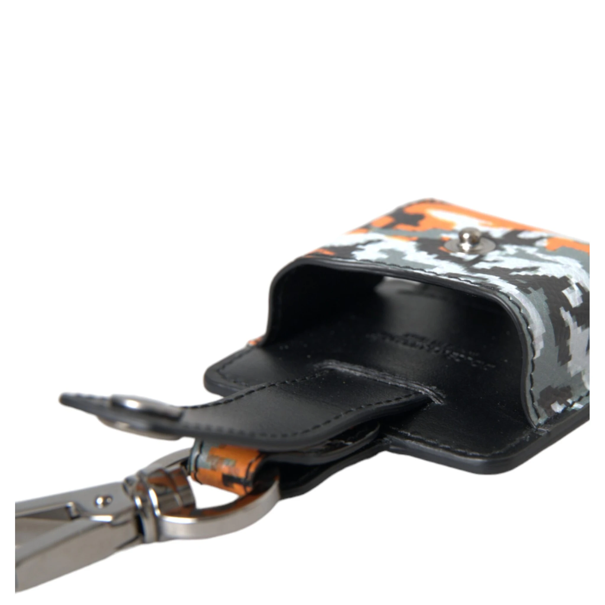 Multicolor Camouflage Print Leather Metal Airpods Case