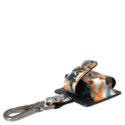 Multicolor Camouflage Print Leather Logo Metal Airpods Case