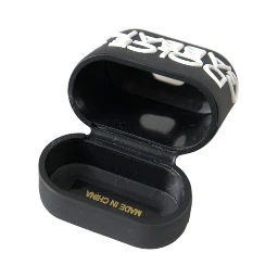 Black White Silicone Embossed Logo Airpods Case