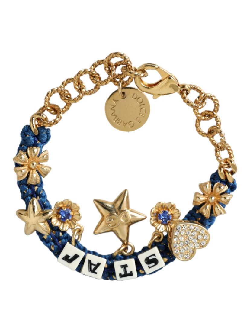 Gold Tone Brass Chain Star Fashion Bracelet