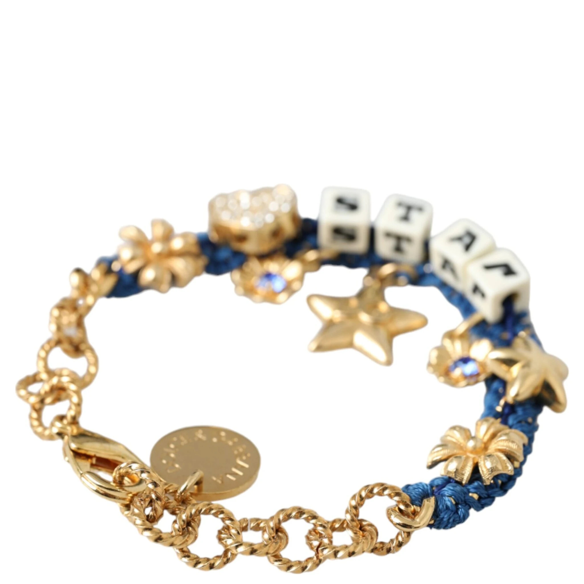 Gold Tone Brass Chain Star Fashion Bracelet