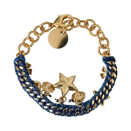 Gold Tone Brass Chain Star Fashion Bracelet
