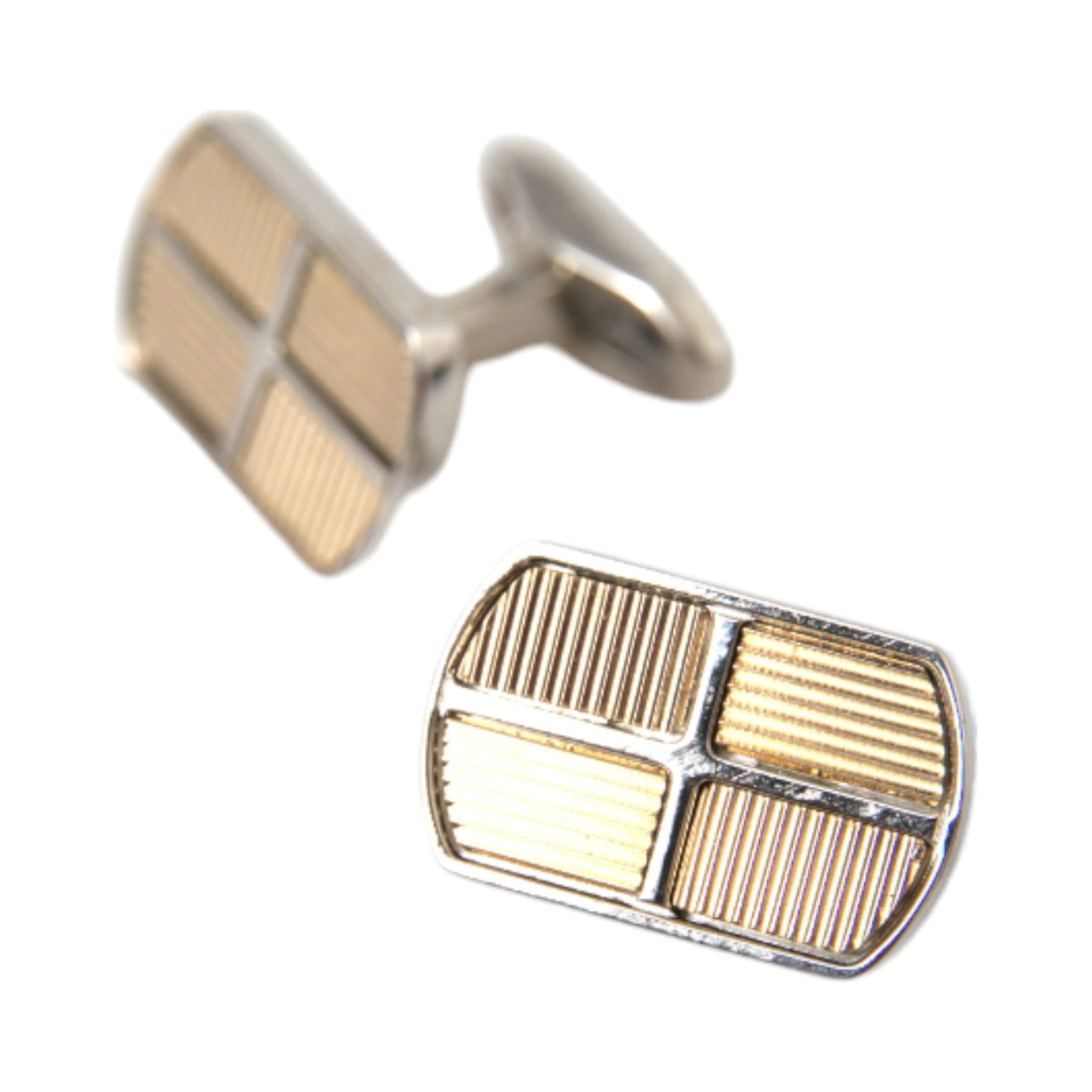 Silver Gold Plated Metal Brass Pin Cufflinks