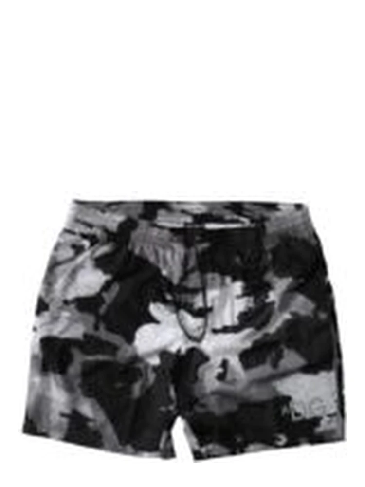 Multicolor Camouflage DG Logo Beachwear Shorts Swimwear