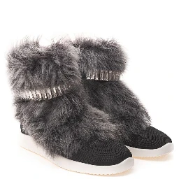 Black Neoprene Chunky Sneakers