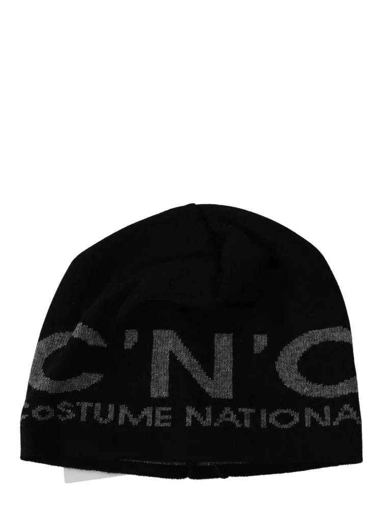 Black Wool Blend Branded Beanie Hat alternative