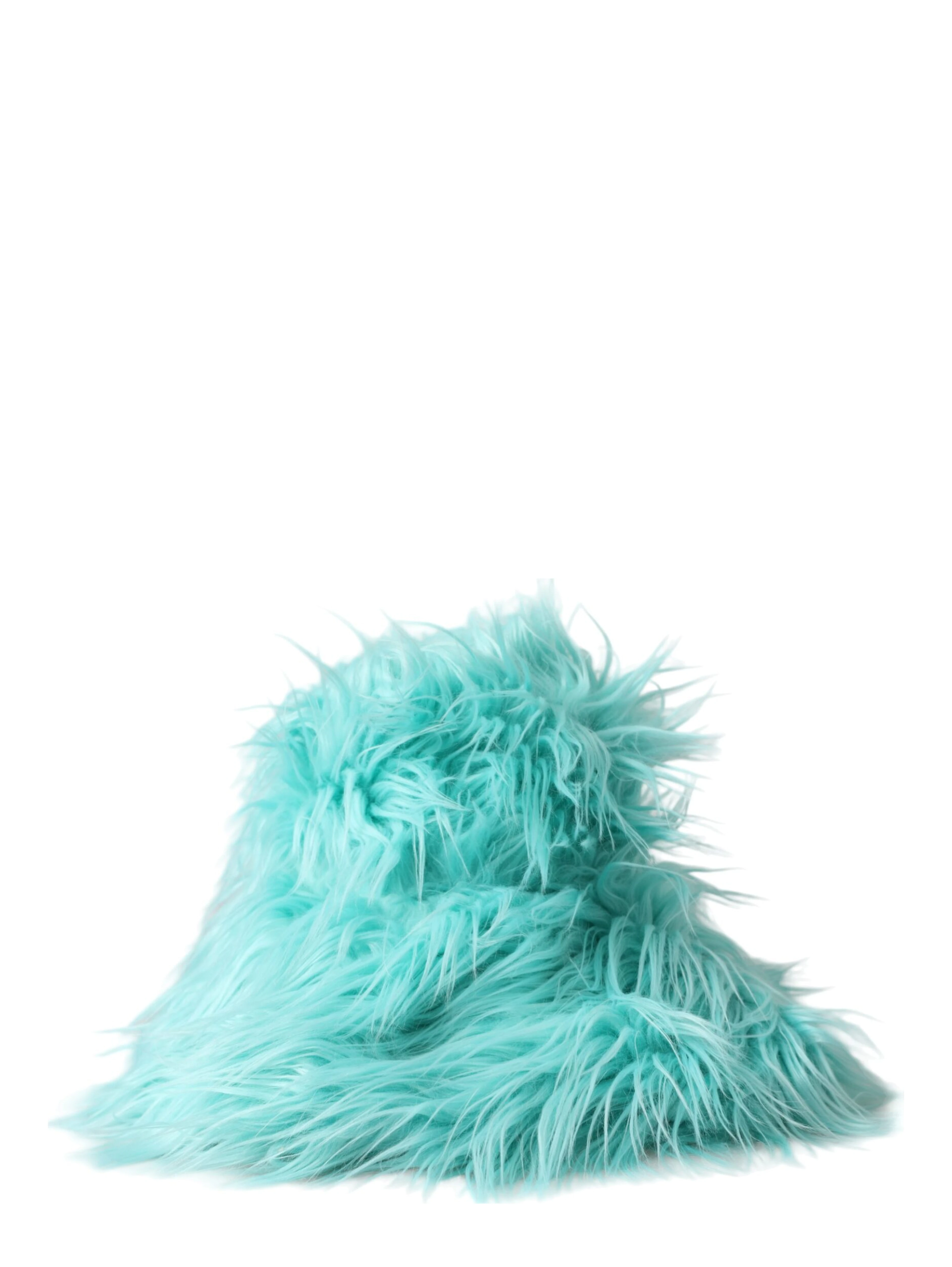 Mint Green Acrylic Fur Womens Bucket Hat
