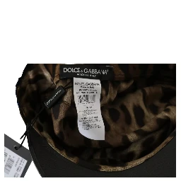 Black Leather Crystal Beads Gold Ribbon Fiddler Cap