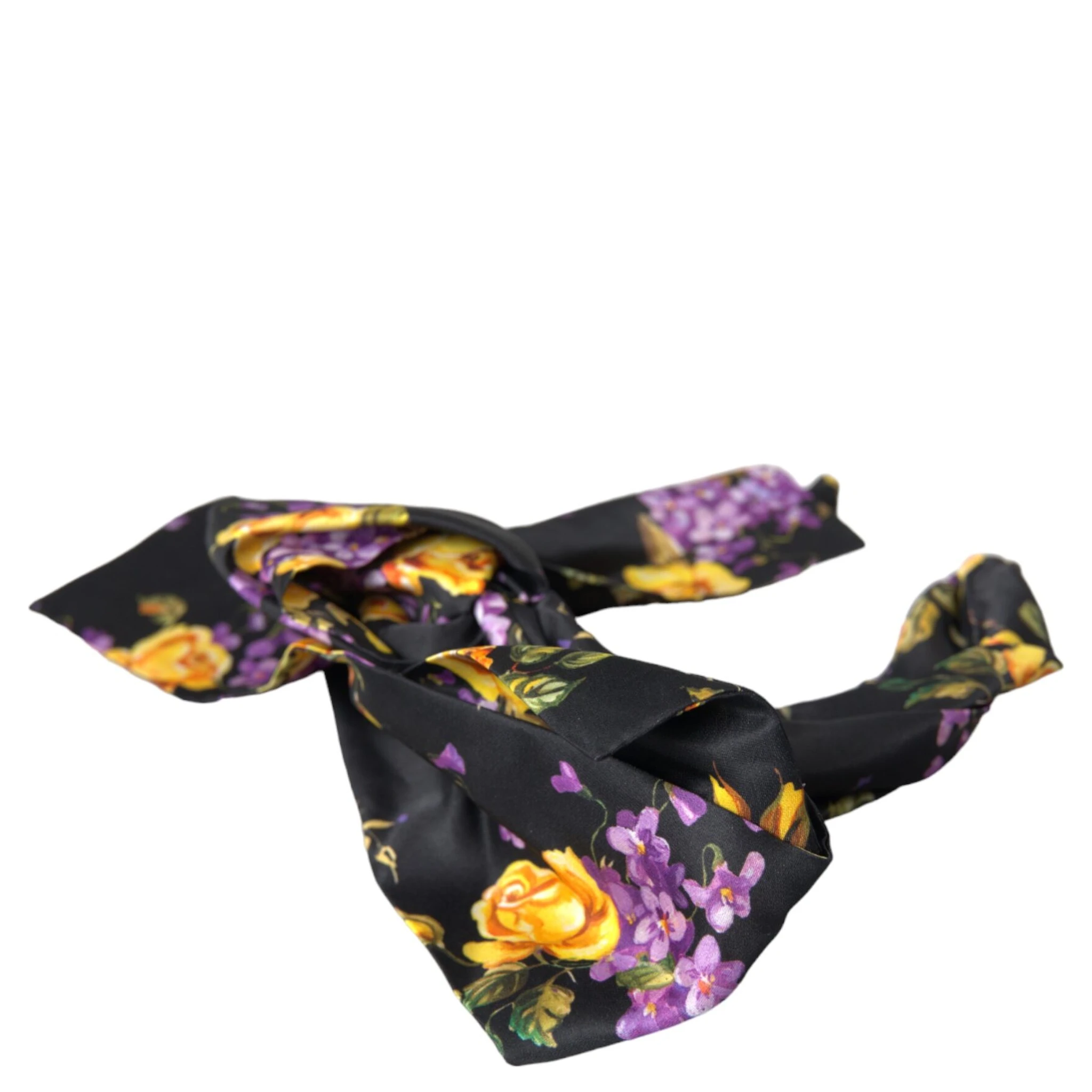 Black Floral Applique Silk Women Headband Diadem