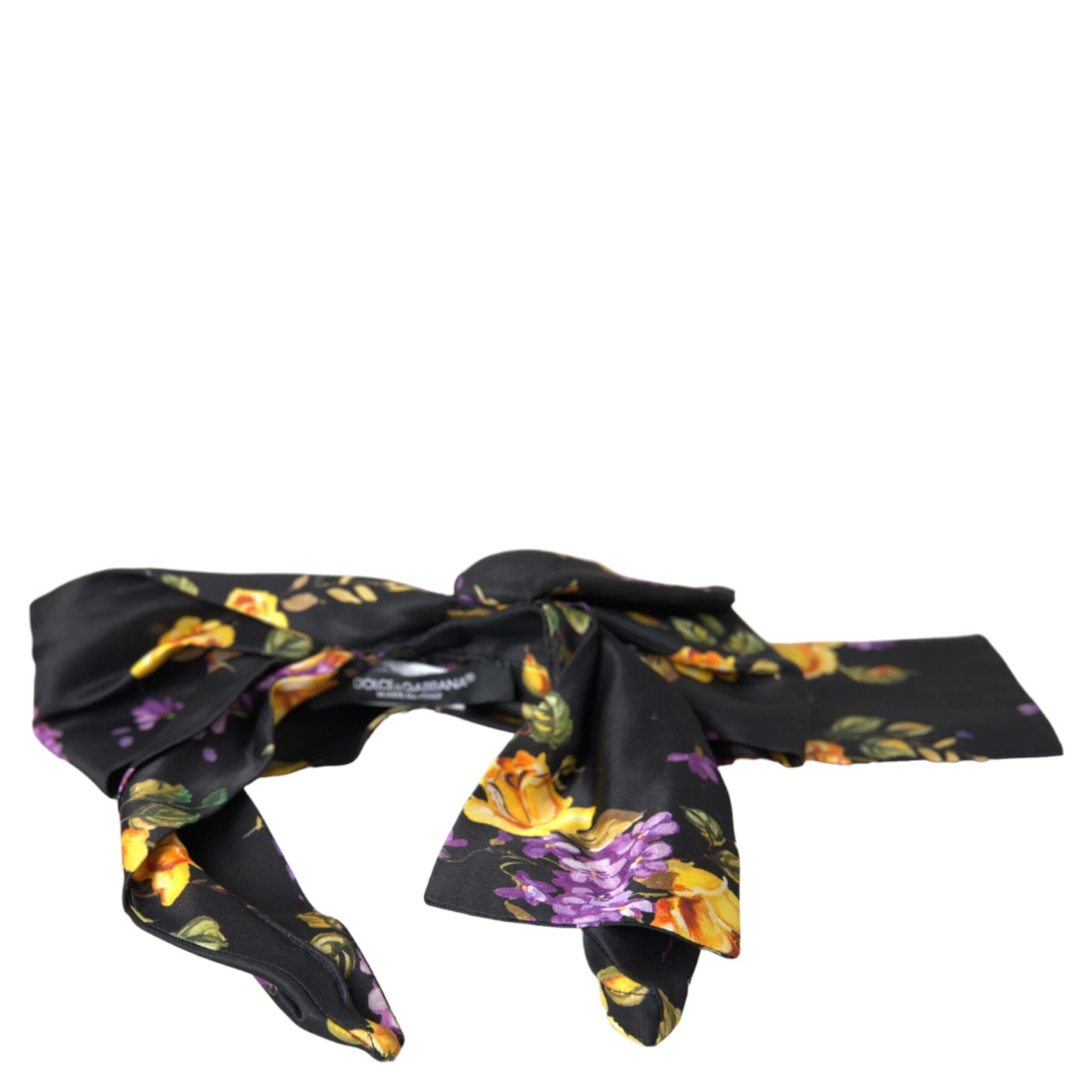 Black Floral Applique Silk Women Headband Diadem