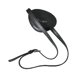 Black Calfskin Leather Metal DG Logo Eye Patch