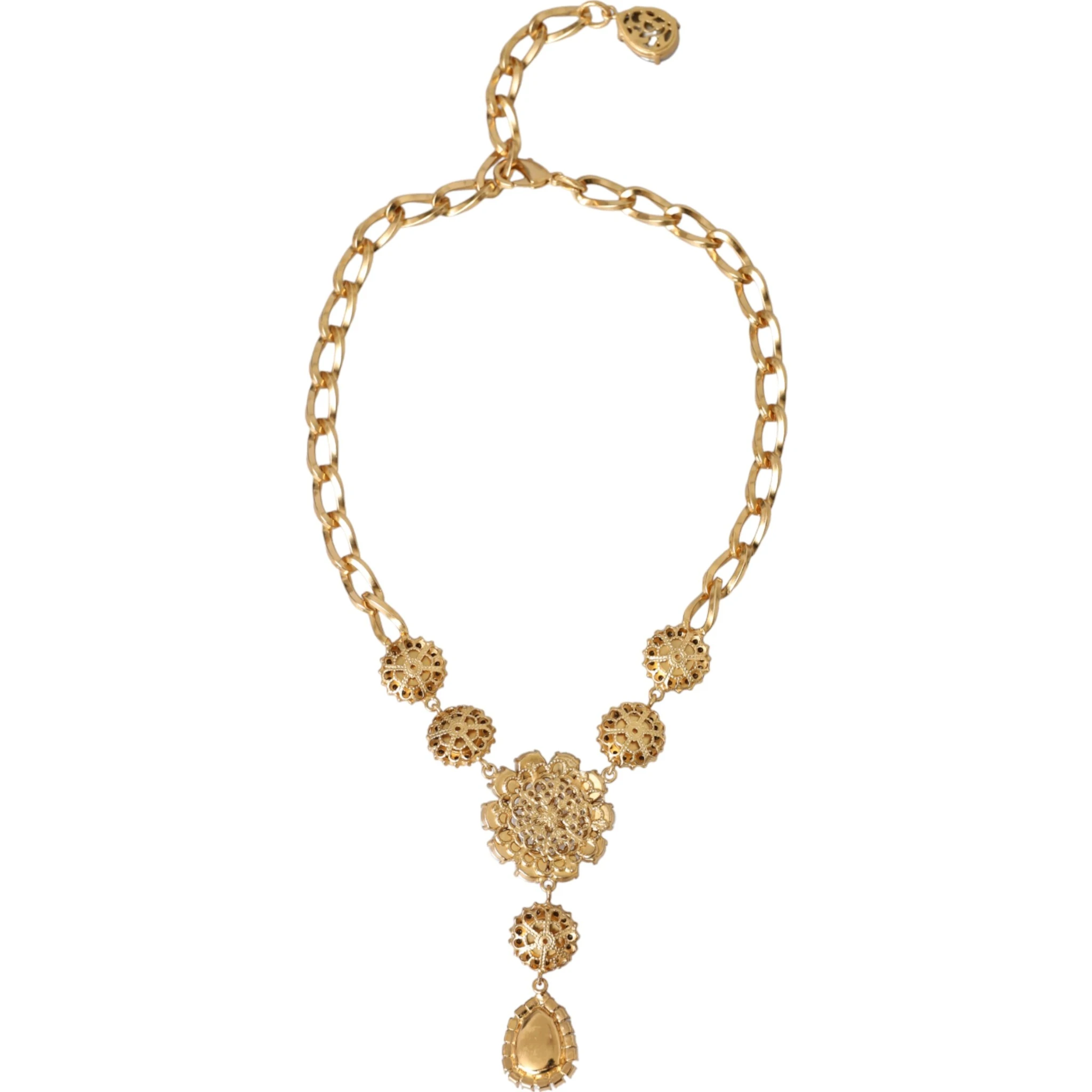 Gold Brass Crystal Purple Pink Pearl Pendants Necklace