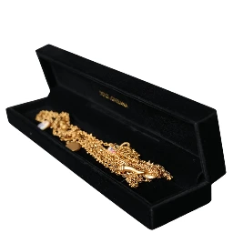 Gold Tone Chain Brass Charm Statement Sicily Necklace