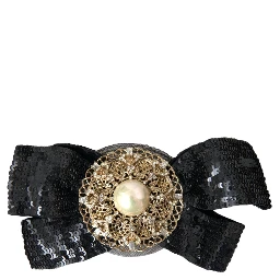 Black Sequin Pearl Handmade Brooch Hair Pin