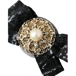 Black Sequin Pearl Handmade Brooch Hair Pin