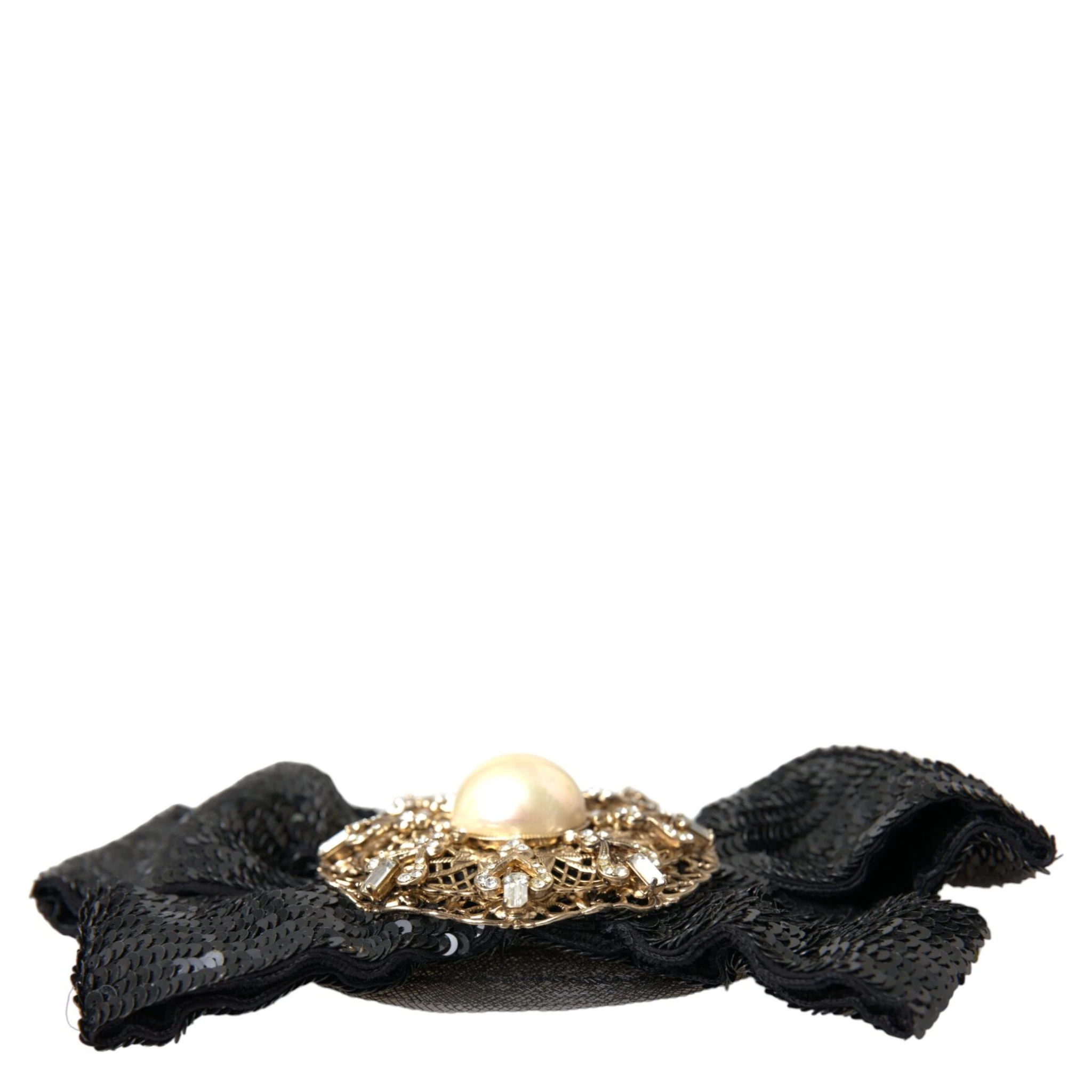 Black Sequin Pearl Handmade Brooch Hair Pin