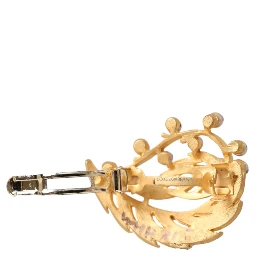 Gold Brass Leaf Embellished Jewelry Brooch Hair Pin