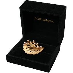 Gold Brass Leaf Embellished Jewelry Brooch Hair Pin