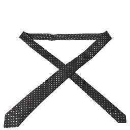 Black White Polka Dots 100% Silk Necktie Face Mask