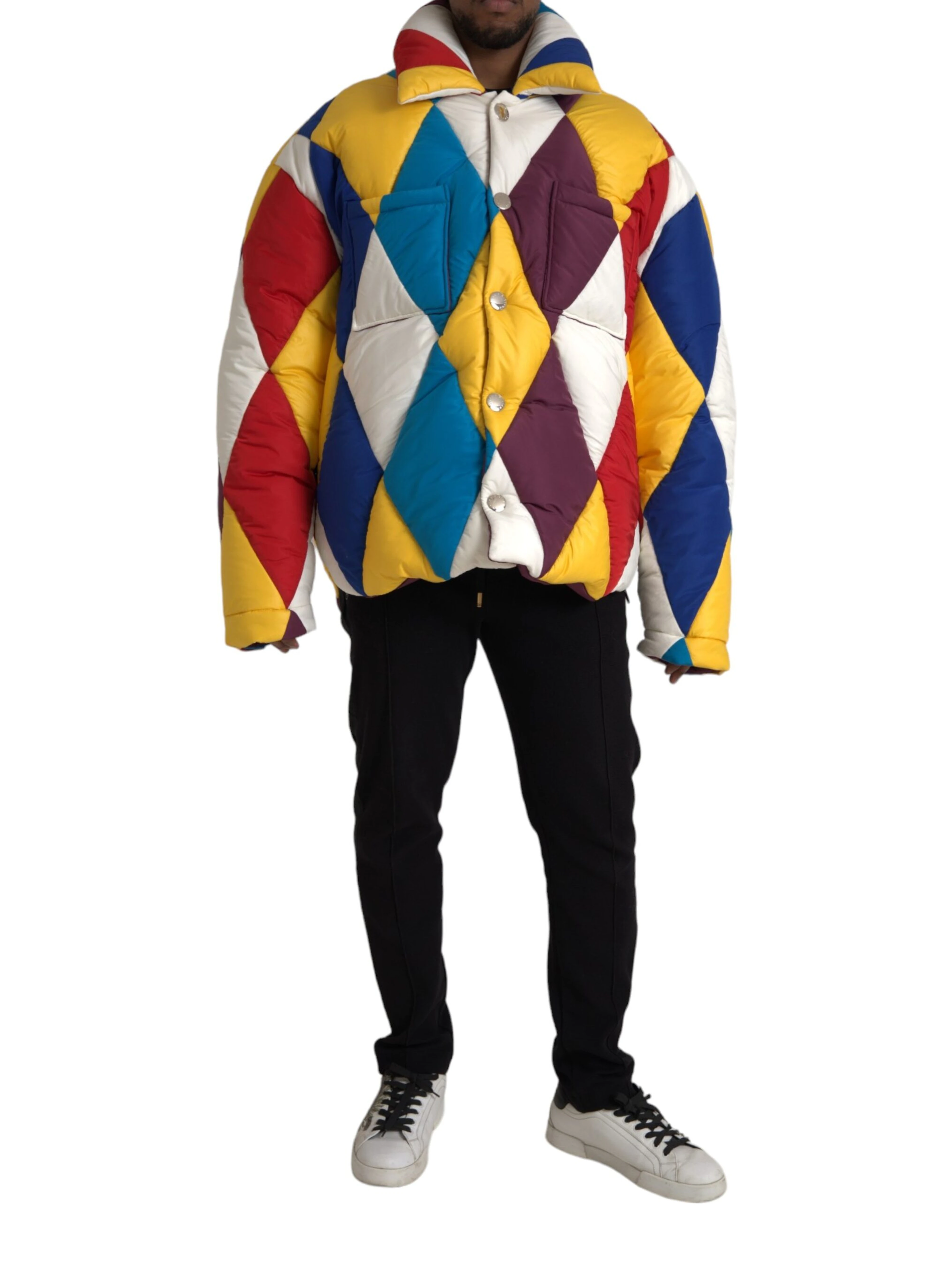 Multicolor Windbreaker Puffer Jacket Men
