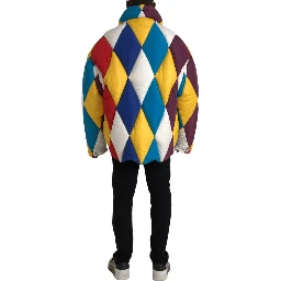 Multicolor Windbreaker Puffer Jacket Men