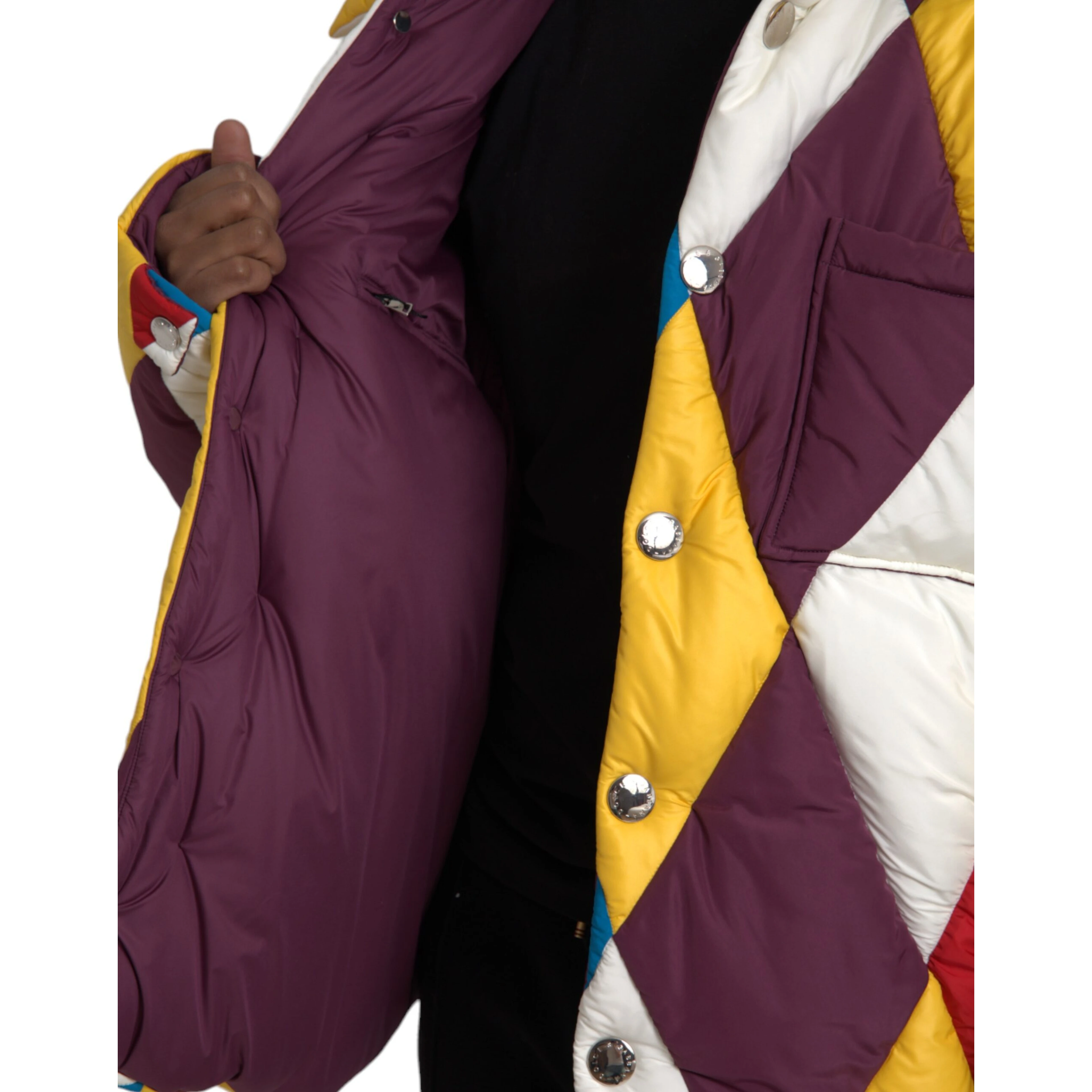 Multicolor Windbreaker Puffer Jacket Men