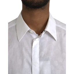 White Polka Dotted Cotton Dress GOLD Shirt