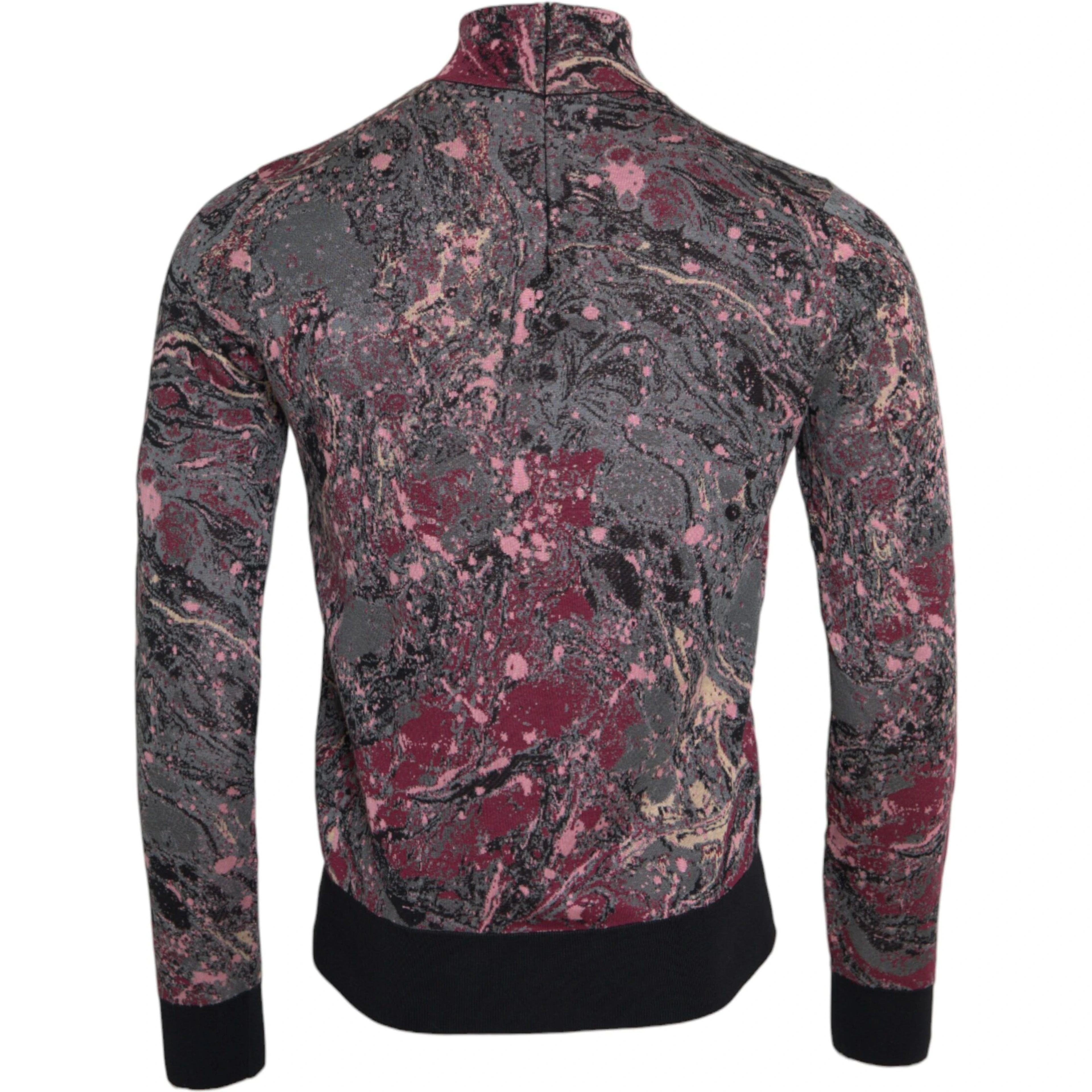 Multicolor Graphic Turtle Neck Men Sweater