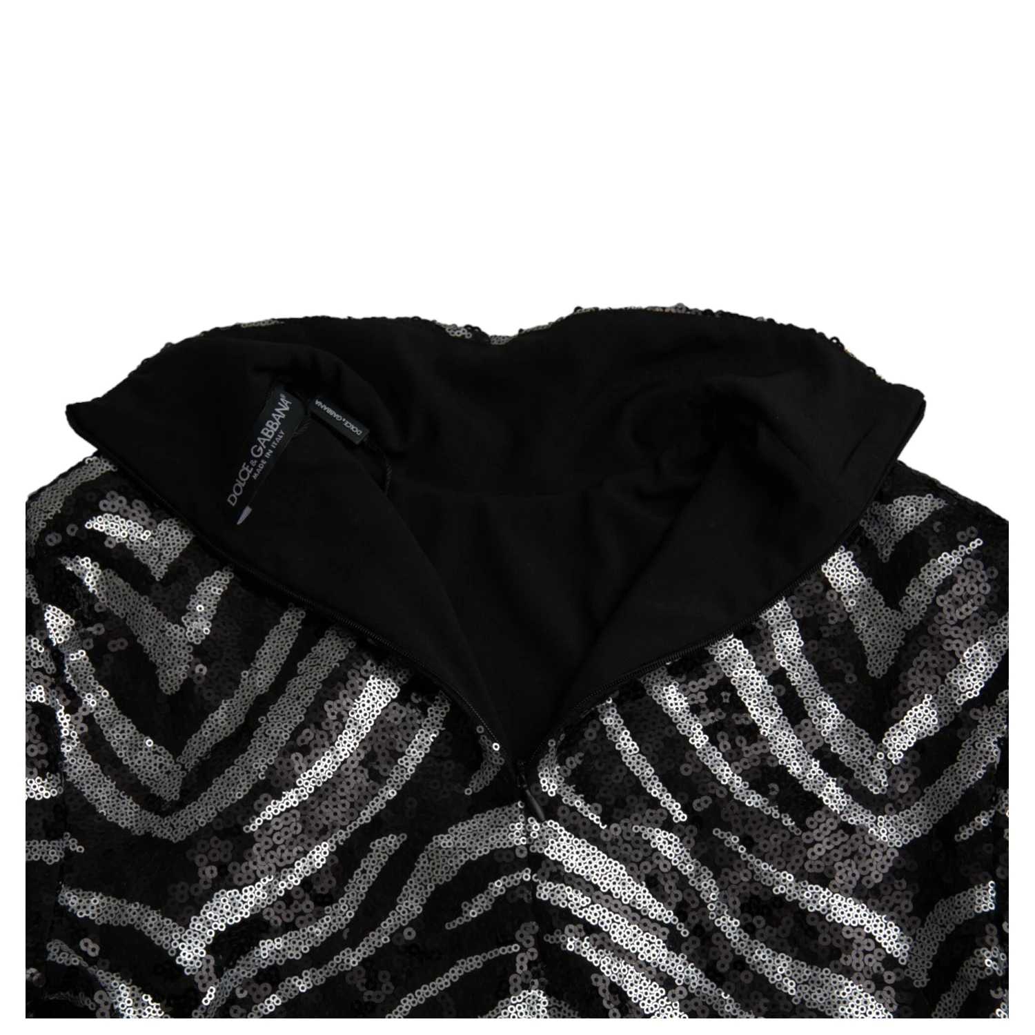 Black Silver Sequined Polyester Sweater
