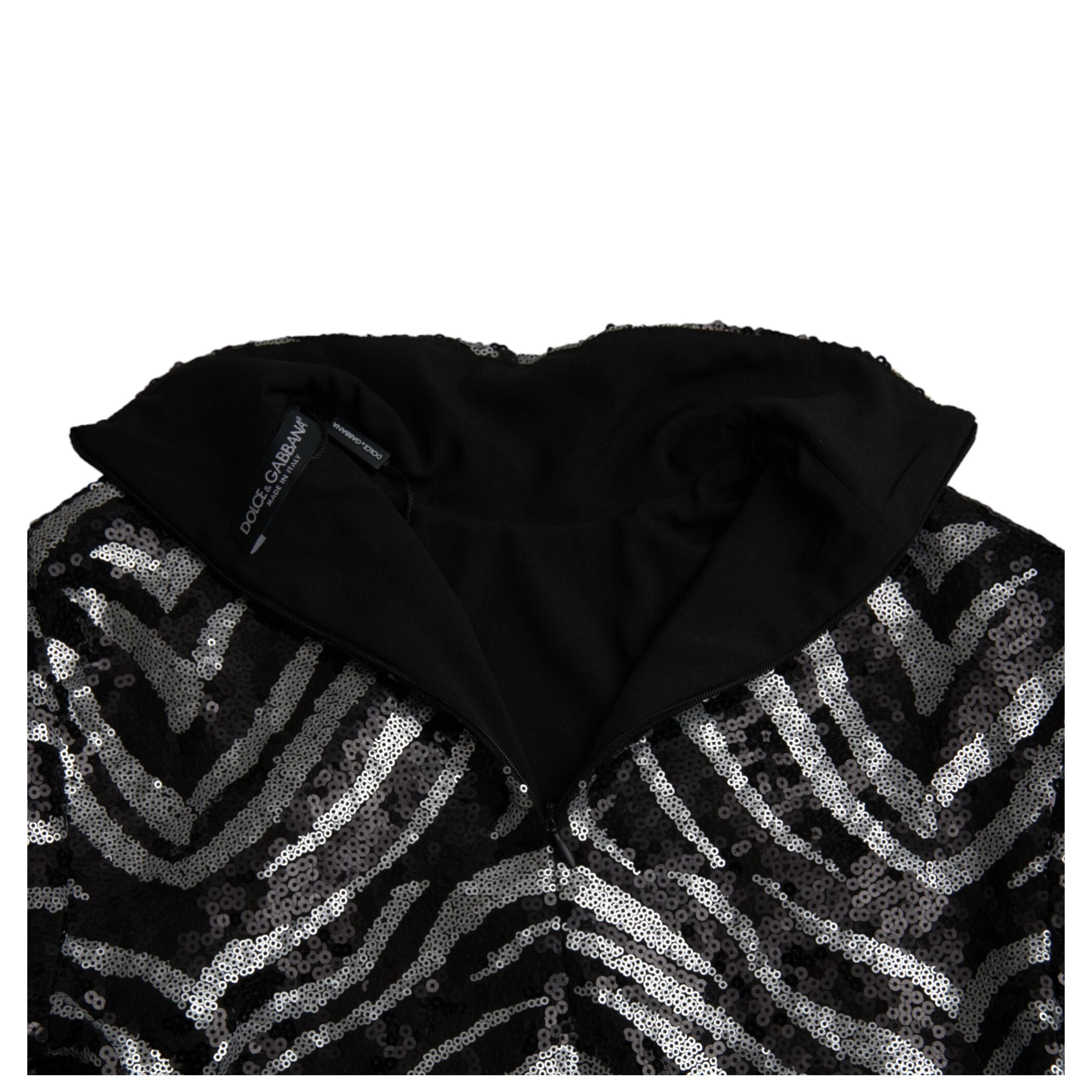 Black Silver Sequined Polyester Sweater