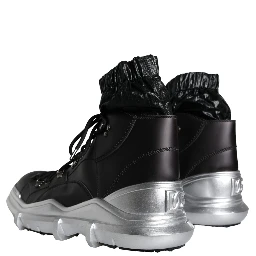 Black Nylon Galileo High Top Sneakers Shoes